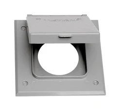 Sigma Electric Gray Metal 2-Gang Square 20/50A Receptacle Cover 4.57 H x 2.83 W in.