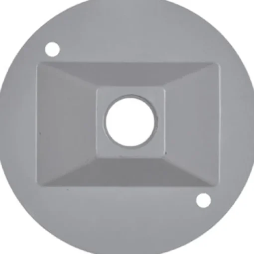 Sigma Electric Metal Gray 1-Hole Round Lampholder Cover for Wet Locations 4.13 Dia. x 0.57 D in.