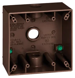 Sigma Engineered Solutions New Work 31 cu in Square Metallic 2 gang Weatherproof Box Bronze