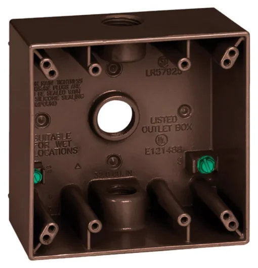 Sigma Engineered Solutions New Work 31 cu in Square Metallic 2 gang Weatherproof Box Bronze