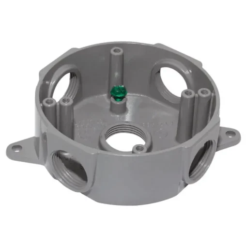 Sigma Engineered Solutions New Work 16 cu in Round Die-Cast Metal Weatherproof Box Gray