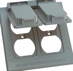 Sigma Engineered Solutions Square Die-Cast Metal 2 gang 4.54 in. H X 4.54 in. W Duplex Box Cover