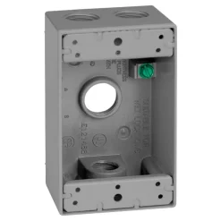 Sigma Engineered Solutions New Work 18.3 cu in Rectangle Die-Cast Metal Weatherproof Box Gray