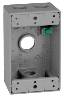 Sigma Engineered Solutions New Work 18.3 cu in Rectangle Die-Cast Metal Weatherproof Box Gray