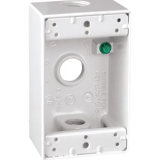 Sigma Engineered Solutions New Work 18.3 cu in Rectangle Die-Cast Metal 1 gang Weatherproof Box Whit