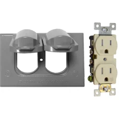 Sigma Engineered Solutions Rectangle Die-Cast Metal 1 gang 2.83 in. H X 4.58 in. W Duplex Outlet Kit