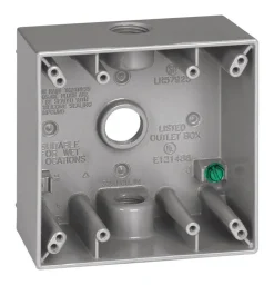 Sigma Engineered Solutions New Work 31 cu in Square Metallic 2 gang Weatherproof Box Gray