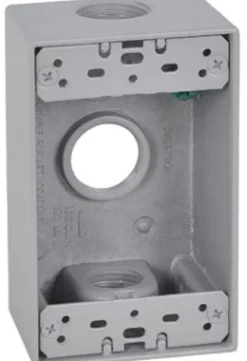 Sigma Engineered Solutions New Work 18.3 cu in Rectangle Die-Cast Metal 1 gang Weatherproof Box Gray