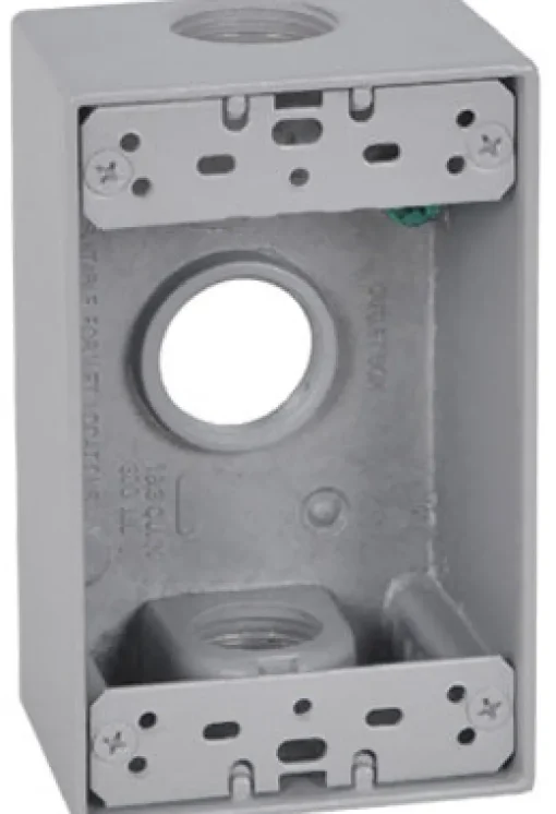 Sigma Engineered Solutions New Work 18.3 cu in Rectangle Die-Cast Metal 1 gang Weatherproof Box Gray