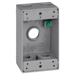 Sigma Engineered Solutions New Work 18.3 cu in Rectangle Die-Cast Metal 1 gang Weatherproof Box Gray
