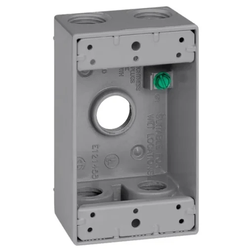 Sigma Engineered Solutions New Work 18.3 cu in Rectangle Die-Cast Metal 1 gang Weatherproof Box Gray
