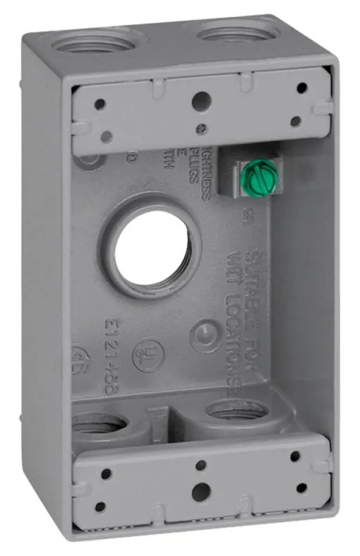 Sigma Engineered Solutions New Work 18.3 cu in Rectangle Die-Cast Metal 1 gang Weatherproof Box Gray