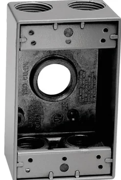 Sigma Engineered Solutions New Work 18.3 cu in Rectangle Die-Cast Metal 1 gang Weatherproof Box Gray