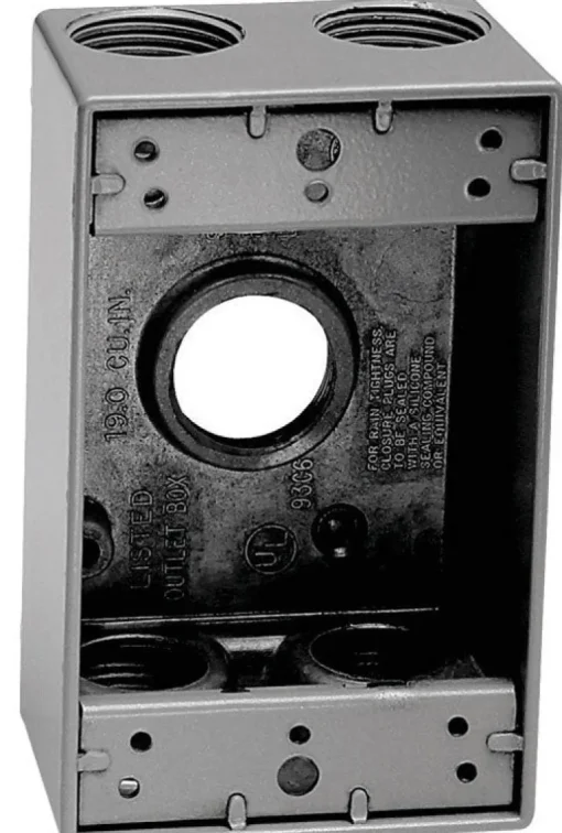 Sigma Engineered Solutions New Work 18.3 cu in Rectangle Die-Cast Metal 1 gang Weatherproof Box Gray