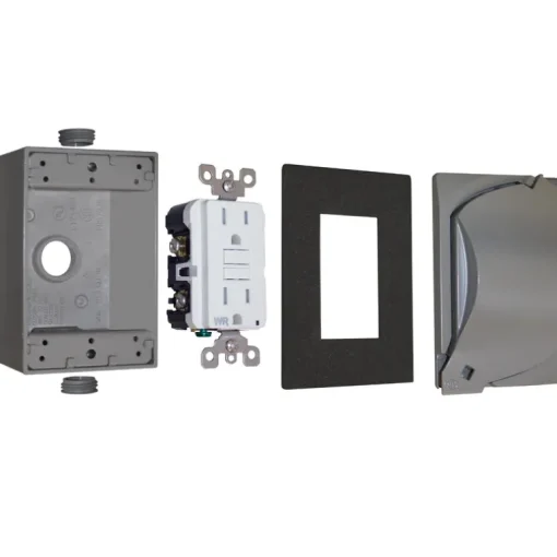 Sigma Engineered Solutions Rectangle Die-Cast Metal 1 gang 4.58 in. H X 2.83 in. W GFCI Outlet Kit