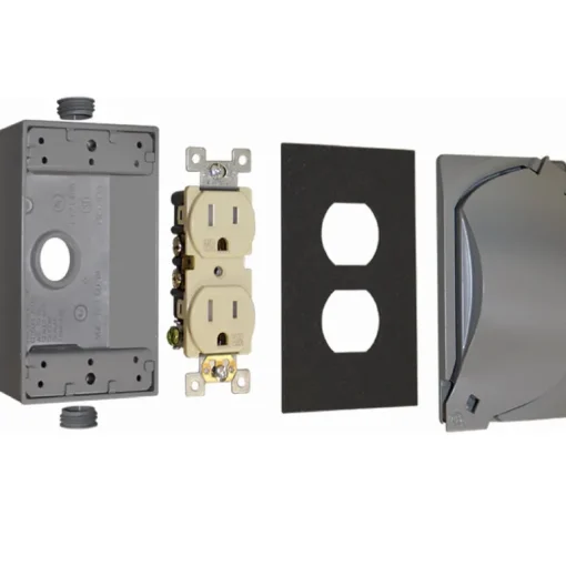 Sigma Engineered Solutions Rectangle Die-Cast Metal 1 gang 4.58 in. H X 2.83 in. W Duplex Outlet Kit