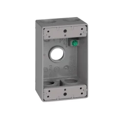 Sigma Engineered Solutions New Work 18.3 cu in Rectangle Metallic 1 gang Weatherproof Box Gray