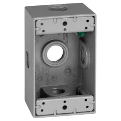 Sigma Engineered Solutions New Work 18.3 cu in Rectangle Die-Cast Metal 1 gang Weatherproof Box Gray