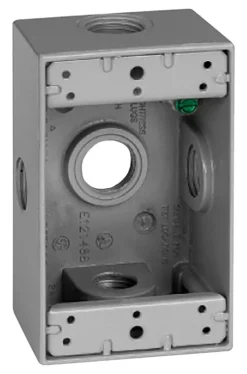 Sigma Engineered Solutions New Work 18.3 cu in Rectangle Die-Cast Metal 1 gang Weatherproof Box Gray
