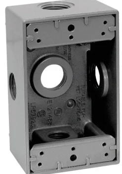 Sigma Engineered Solutions New Work 18.3 cu in Rectangle Die-Cast Metal 1 gang Weatherproof Box Gray