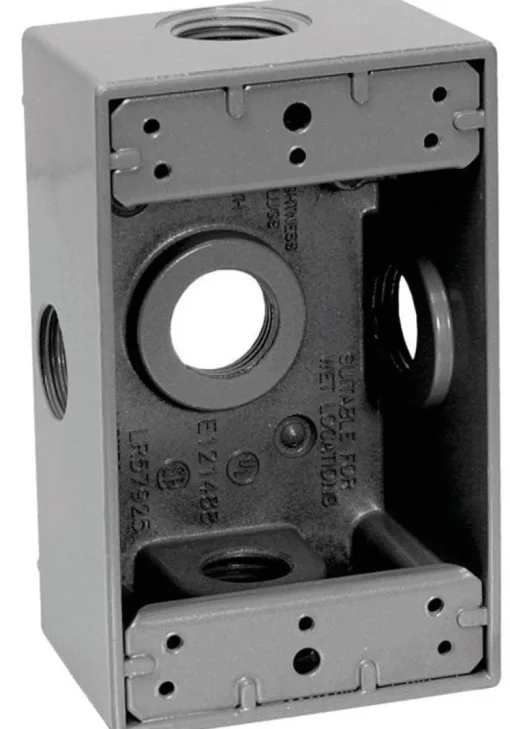 Sigma Engineered Solutions New Work 18.3 cu in Rectangle Die-Cast Metal 1 gang Weatherproof Box Gray