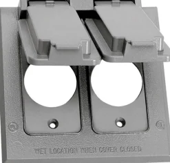 Sigma Engineered Solutions Square Die-Cast Metal 2 gang 4.54 in. H X 4.54 in. W 15/20 Amp Receptacle
