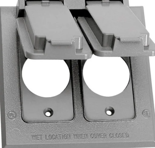 Sigma Engineered Solutions Square Die-Cast Metal 2 gang 4.54 in. H X 4.54 in. W 15/20 Amp Receptacle