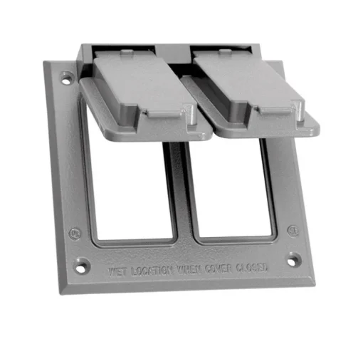 Sigma Engineered Solutions Square Die-Cast Metal 2 gang 4.54 in. H X 4.54 in. W GFCI Cover