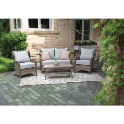Signature Design by Ashley Ulanda 4 pc Gray Aluminum Conversation Set