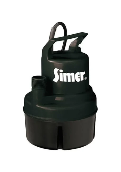 Simer 1/6 hp 900 gph Thermoplastic Electronic Switch Bottom AC Utility Pump