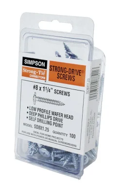 Simpson Strong-Tie No. 8 Sizes X 1-1/4 in. L Phillips Wafer Head Serrated Structural Screws