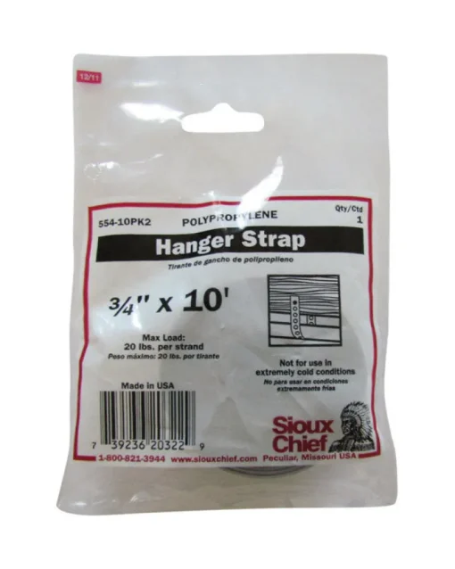 Sioux Chief 3/4 in. 10 ft. Gray Polypropylene Pipe Hanger Strap