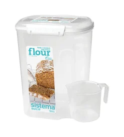 Sistema Clear Bakery Storage Flour Container 3.25 Liters with Measure Cup