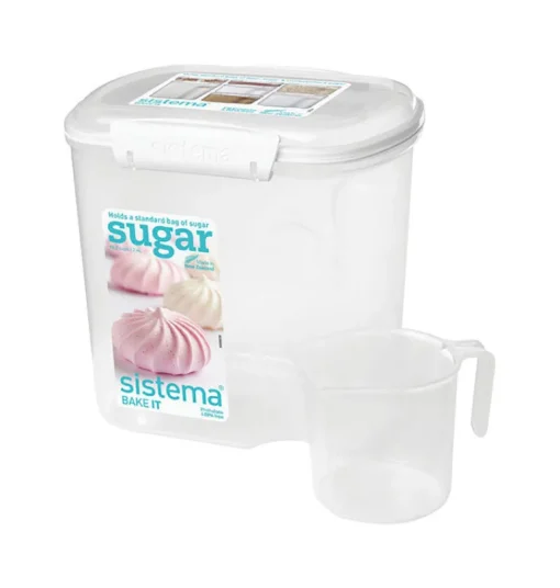 Sistema Klip It Clear Plastic Phthalate & BPA Free Sugar Container 81.15 oz. with Lid