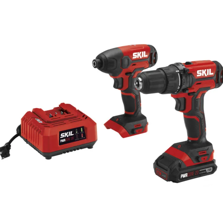 SKIL 20V PWR CORE Cordless Brushed 2 Tool Drill/Driver and Impact Driver Kit