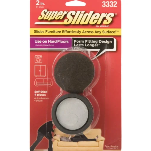 SLIDERS RND BRN 2"W 4PK