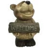 Smart Living Smart Solar Ceramic Brown 15 in. Welcome Bear Statuary (Pack of 2)