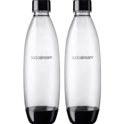SodaStream Black 1 L Carbonator Bottle 2 pk