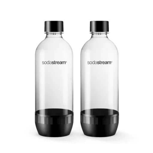 SodaStream Black/Clear 1 L Carbonator Bottle 2 pk