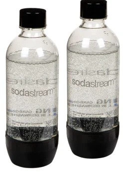 SodaStream Black/Clear 1 L Carbonator Bottle 2 pk