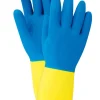 Soft Scrub Neoprene Cleaning Gloves S Blue/Yellow 1 pair