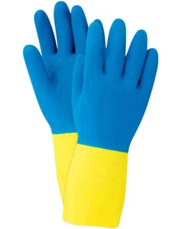 Soft Scrub Neoprene Cleaning Gloves S Blue/Yellow 1 pair