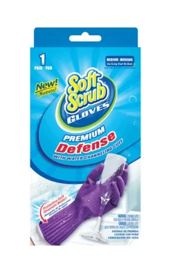 Soft Scrub Rubber Cleaning Gloves M Purple 1 pair