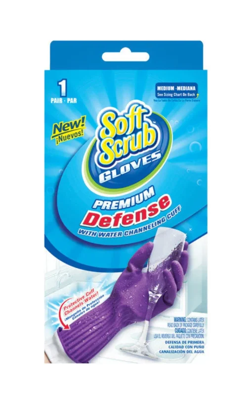 Soft Scrub Rubber Cleaning Gloves M Purple 1 pair