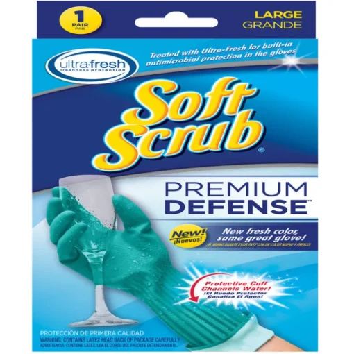 Soft Scrub Rubber Cleaning Gloves L Purple 1 pair