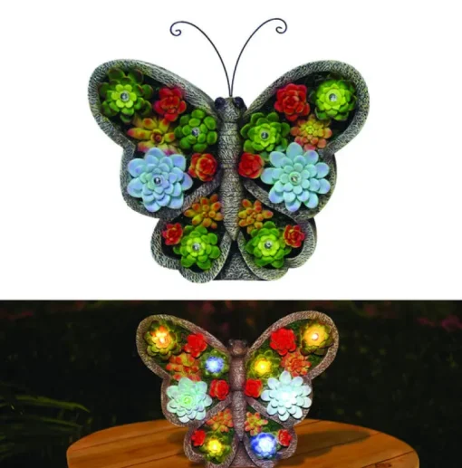 SOLAR BUTTERFLY W/FLOWER