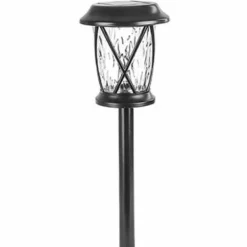 Solar LED Path Lights, Bronze Finish Stainless Steel, Textured Lens, 11.5-In., 4-Pk.
