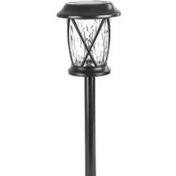 Solar LED Path Lights, Bronze Finish Stainless Steel, Textured Lens, 11.5-In., 4-Pk.