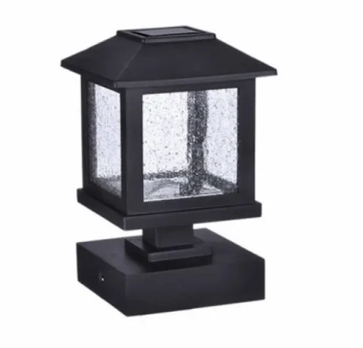 Solar LED Post Lights, Black Plastic, 2-Pk.