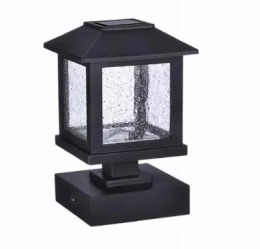 Solar LED Post Lights, Black Plastic, 2-Pk.